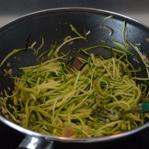 spaghetti courgetti zalm