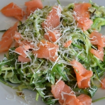 spaghetti courgetti zalm