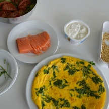 omelet met zalm en cottagecheese