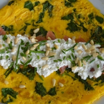 omelet met zalm en cottagecheese