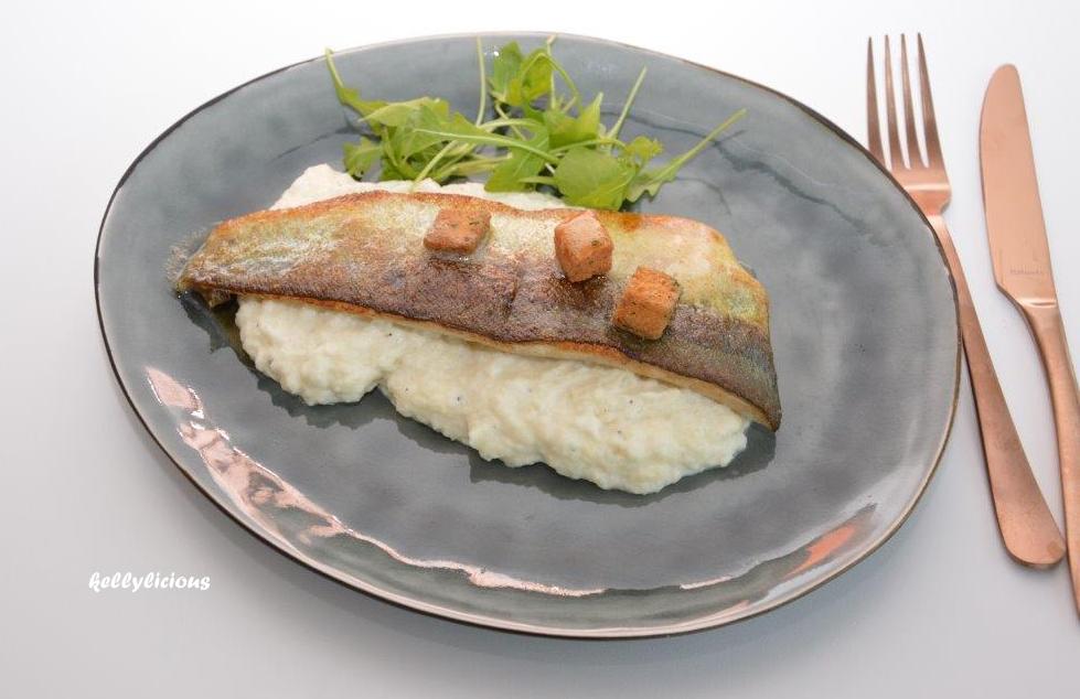 forel met bloemkoolpuree