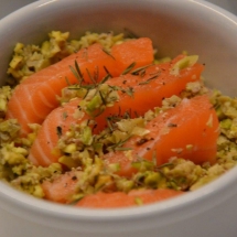 zalm met pistache